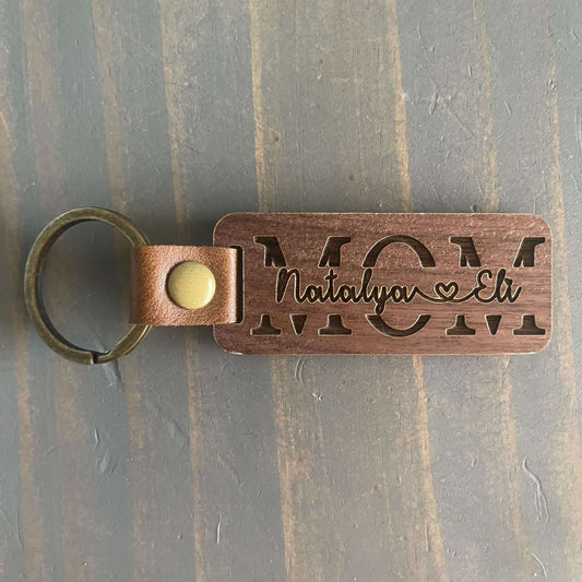 For Mom - Premium Walnut Keychain